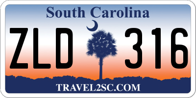 SC license plate ZLD316