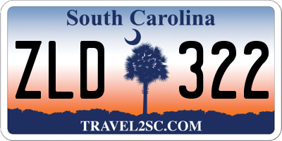 SC license plate ZLD322