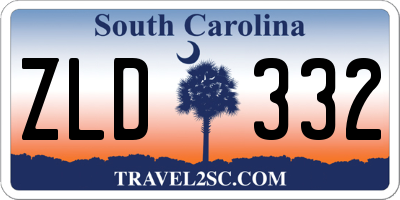 SC license plate ZLD332
