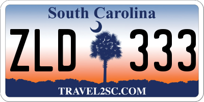 SC license plate ZLD333