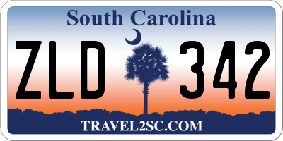SC license plate ZLD342