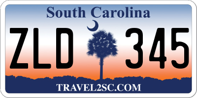 SC license plate ZLD345