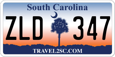 SC license plate ZLD347
