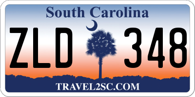 SC license plate ZLD348