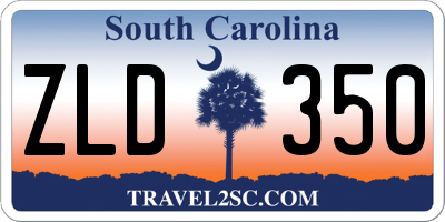 SC license plate ZLD350
