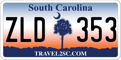 SC license plate ZLD353