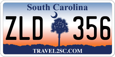 SC license plate ZLD356