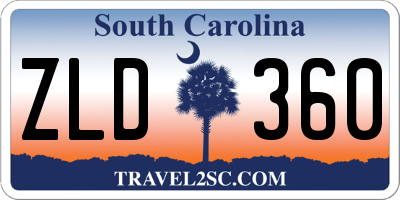 SC license plate ZLD360