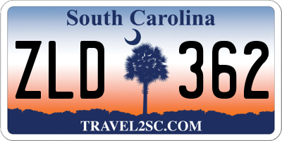 SC license plate ZLD362