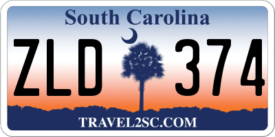 SC license plate ZLD374
