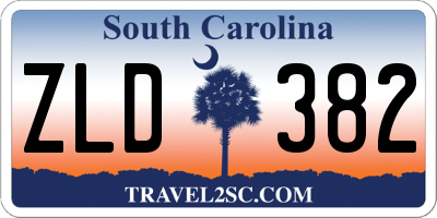 SC license plate ZLD382