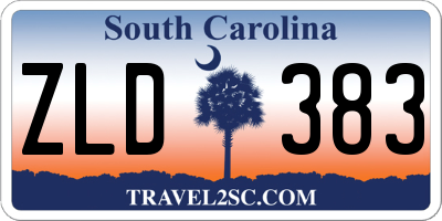 SC license plate ZLD383