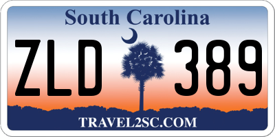 SC license plate ZLD389