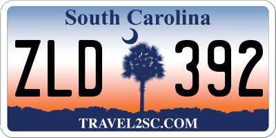 SC license plate ZLD392