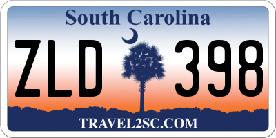 SC license plate ZLD398