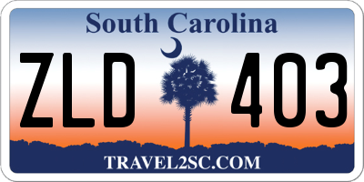SC license plate ZLD403