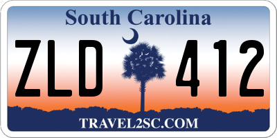 SC license plate ZLD412