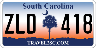 SC license plate ZLD418
