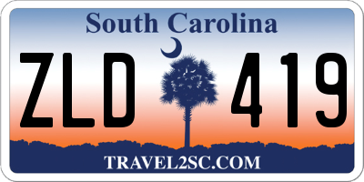 SC license plate ZLD419