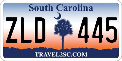 SC license plate ZLD445