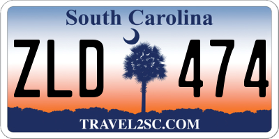 SC license plate ZLD474