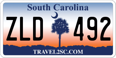 SC license plate ZLD492