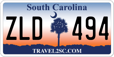 SC license plate ZLD494