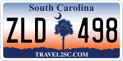 SC license plate ZLD498