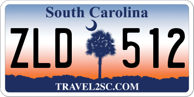 SC license plate ZLD512