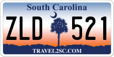 SC license plate ZLD521