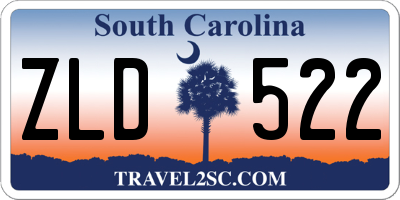 SC license plate ZLD522