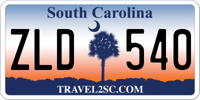 SC license plate ZLD540