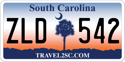 SC license plate ZLD542