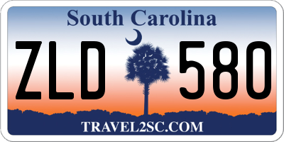 SC license plate ZLD580