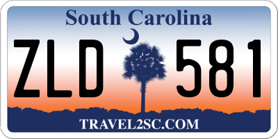 SC license plate ZLD581