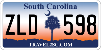 SC license plate ZLD598