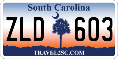 SC license plate ZLD603