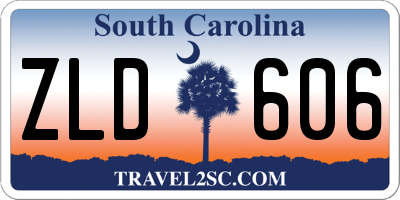 SC license plate ZLD606