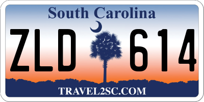 SC license plate ZLD614