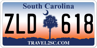SC license plate ZLD618