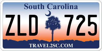 SC license plate ZLD725