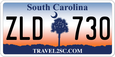 SC license plate ZLD730
