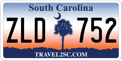 SC license plate ZLD752