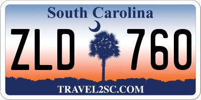 SC license plate ZLD760
