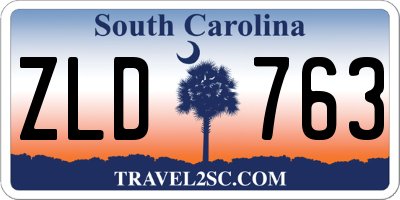 SC license plate ZLD763