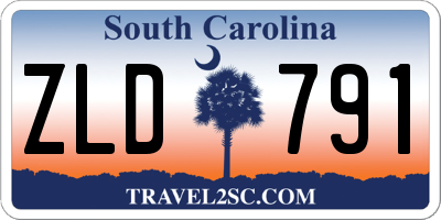 SC license plate ZLD791