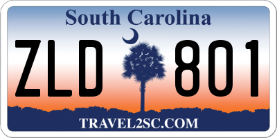 SC license plate ZLD801