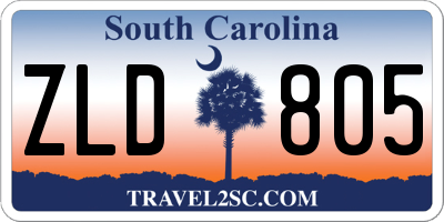 SC license plate ZLD805