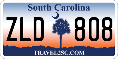 SC license plate ZLD808