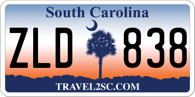 SC license plate ZLD838
